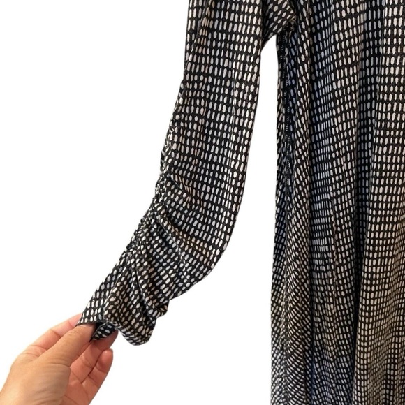 Philosophy Womens Tunic Black White Long Ruched Sleeve Asymmetrical Hem Size XXL - Picture 4 of 10